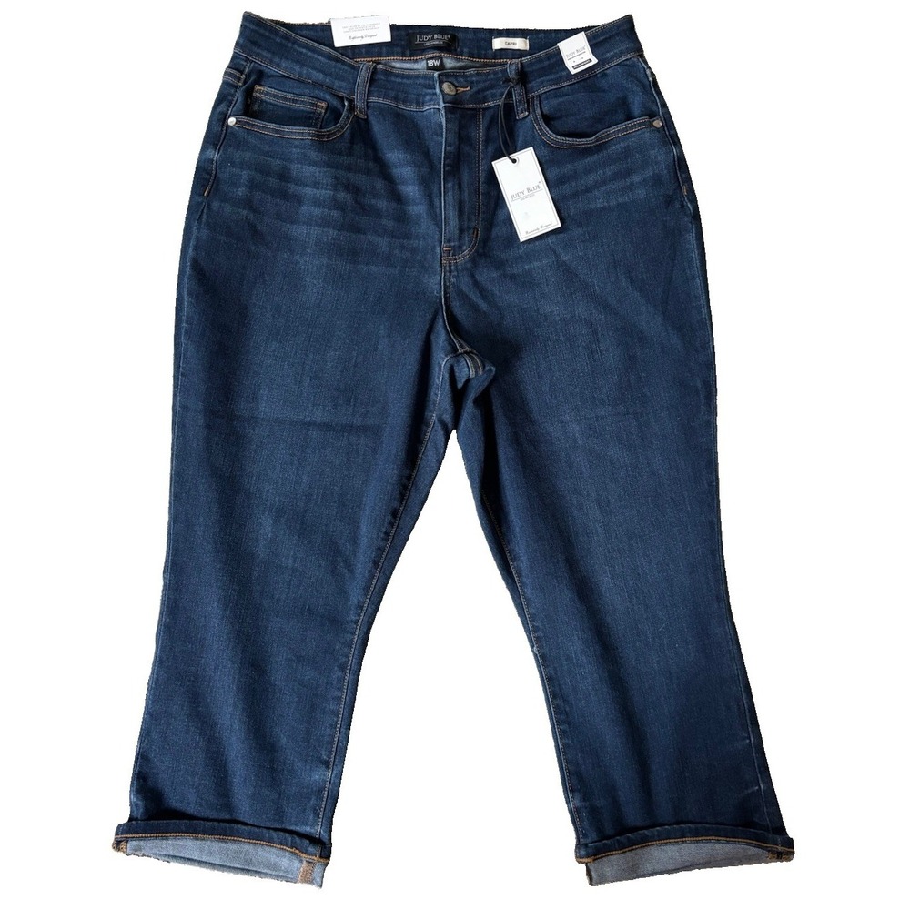 Judy Blue NWT Capri Jeans Womens 18W Plus Size Stretch Cropped Denim JB72123DK